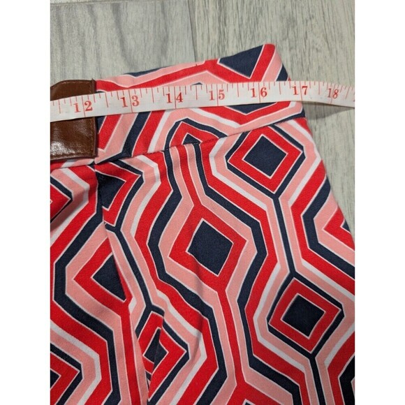 Michael Kors Geometric Print Skirt Pink Navy Blue‎ Size 10 - Picture 5 of 9